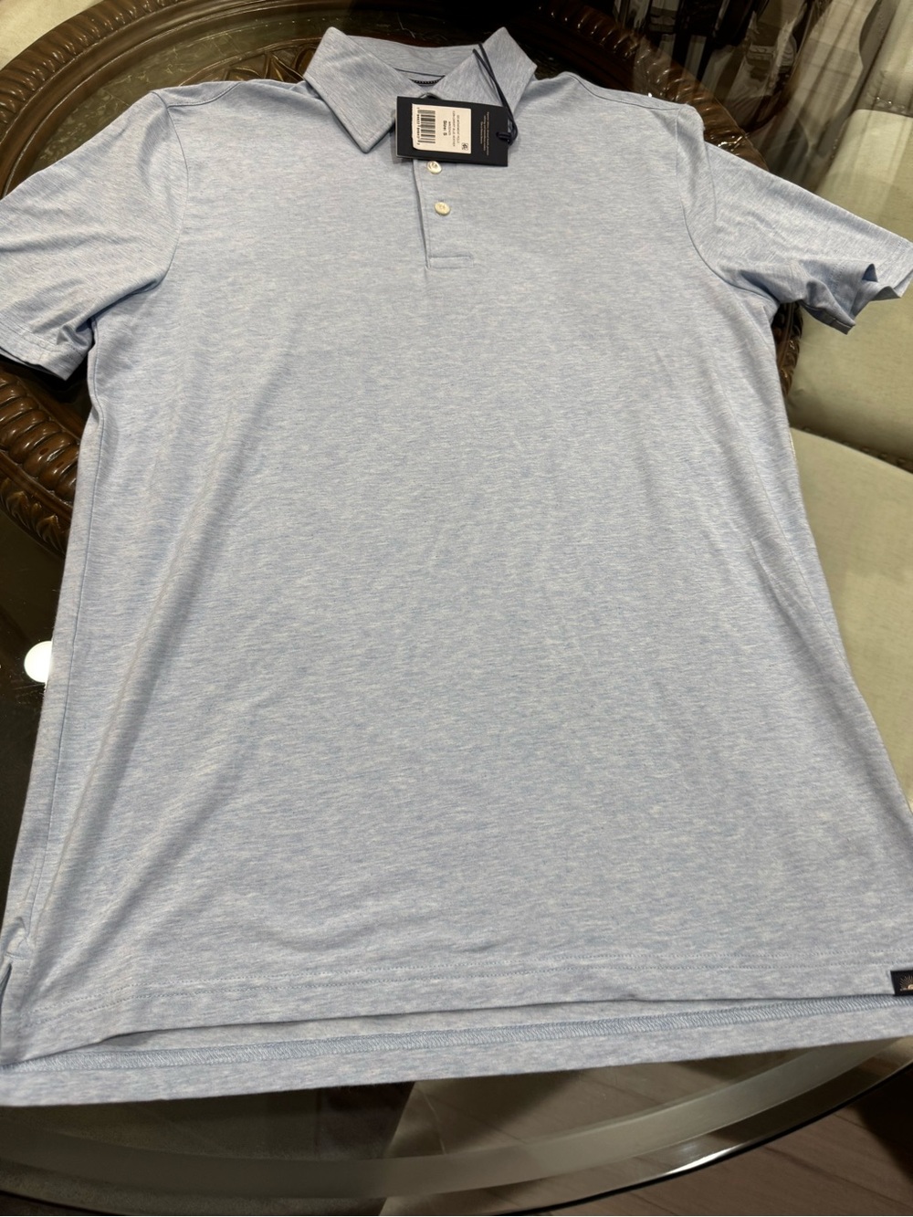 NWT Faherty  Heathered Light Blue Men’s Polo
